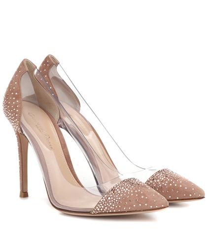 Gianvito Rossi Exclusive To Mytheresa.com – Plexi 105 Embellished Suede Pumps