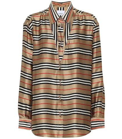 Burberry Striped Silk Layered Shirt