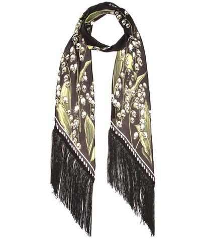 Rockins Skull-printed Silk Scarf
