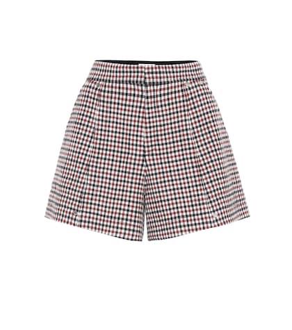 Chlo Checked Stretch-wool Shorts