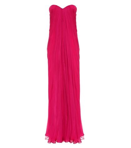 Alexander Mcqueen Strapless Silk Organza Gown