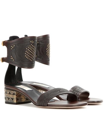 Valentino Valentino Garavani Embellished Leather Sandals