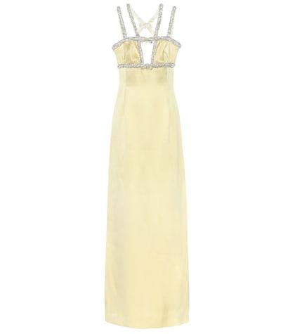 Miu Miu Embellished Satin Gown