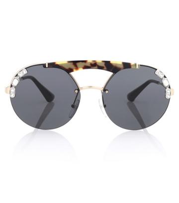Bvlgari Eyewear Tortoiseshell Aviator Sunglasses