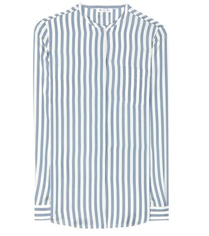 Loro Piana Valerie Striped Silk Blouse
