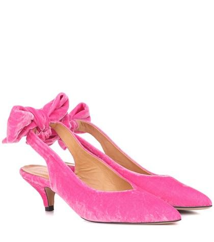 Ganni Sabine Velvet Slingback Pumps