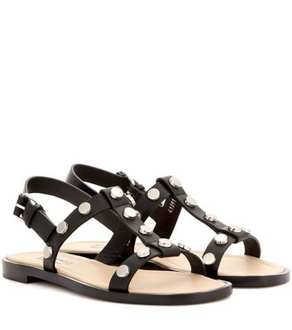 Balenciaga Embellished Leather Sandals