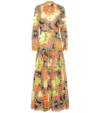 Alexander Mcqueen Printed Cotton Maxi Dress