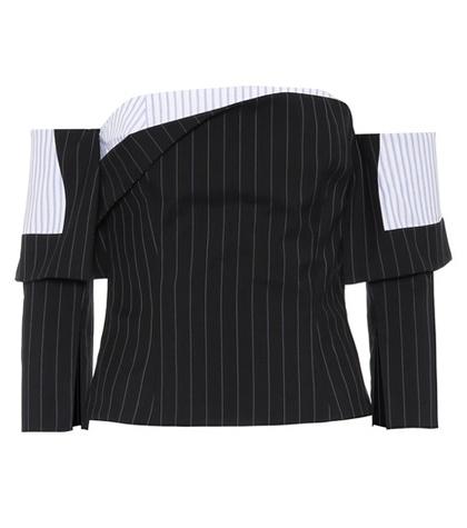 Alexander Mcqueen Cropped Wool Off-the-shoulder Top