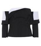 Alexander Mcqueen Cropped Wool Off-the-shoulder Top