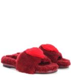 Anya Hindmarch Slider Heart Shearling Slides