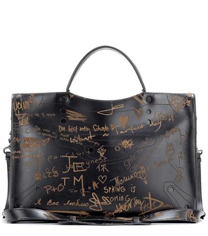 Balenciaga Blackout City Printed Leather Cross-body Bag