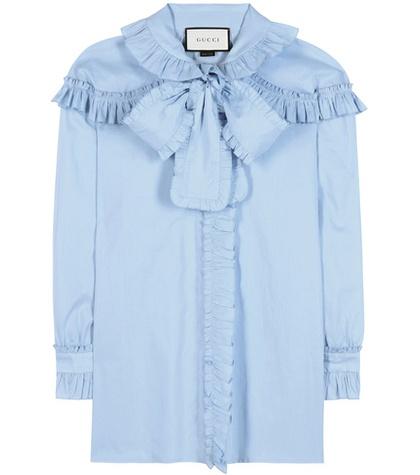 Gucci Ruffled Cotton Blouse