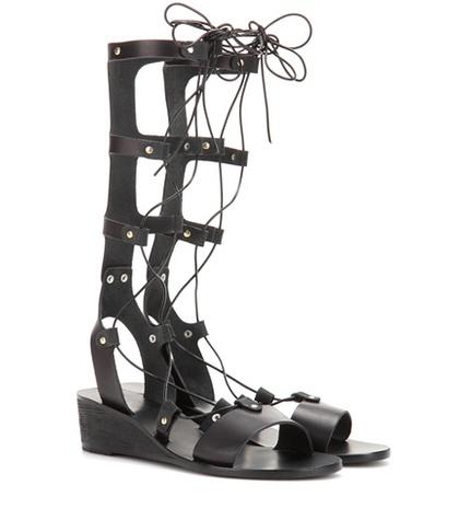 Ancient Greek Sandals Thebes Wedge Leather Gladiator Sandals