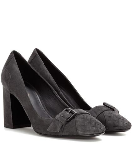 Bottega Veneta Intrecciato Suede Pumps
