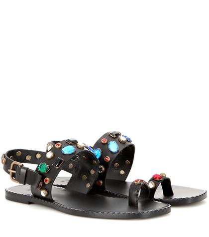 Maison Margiela Crystal-embellished Leather Sandals