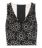 Alice + Olivia Lyla Cut-out Cotton-blend Cropped Top