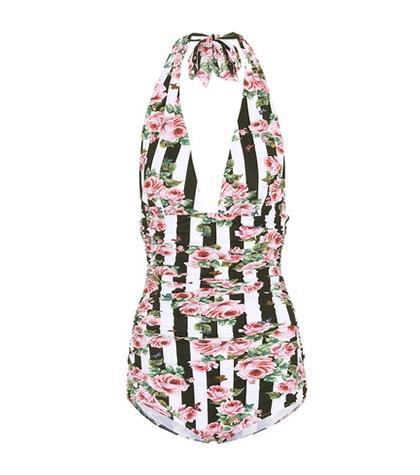 Dolce & Gabbana Printed Halter Swimsuit