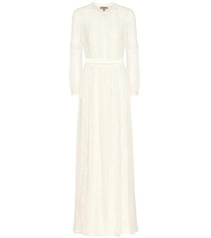 Burberry Lace-trimmed Silk Gown