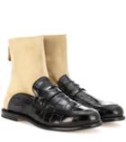 Loewe Sock Leather Boot Loafers