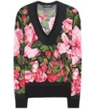 Dolce & Gabbana Floral-printed Cashmere And Silk Sweater