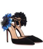 Aquazzura Disco Flower 105 Suede Pumps