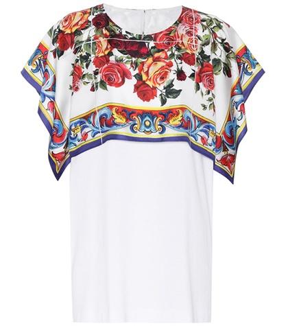 Dolce & Gabbana Printed Cotton And Silk Top