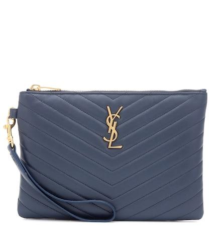 Matthew Adams Dolan Monogram Leather Pouch