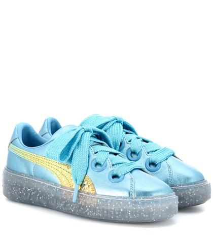 Puma Metallic Leather Glitter Sneakers