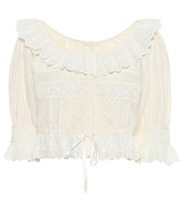 Balenciaga Tiana Frilled Cotton Top