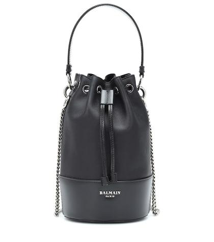 Danse Lente Polygon Small Leather Bucket Bag