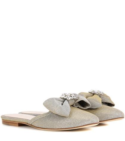 Oscar De La Renta Embellished Slip-on Sandals