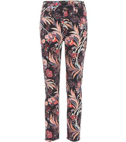 Chlo Printed Cotton Cropped Trousers