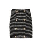Balmain Metallic Striped Tweed Skirt