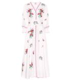 Gl Hrgel Floral-embroidered Linen Dress