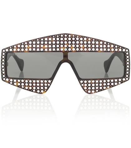 Gucci Embellished Rectangular Sunglasses