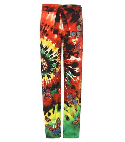 Valentino Printed Cotton Trousers With Appliqué