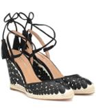 Aquazzura Fez 85 Canvas Wedge Espadrilles