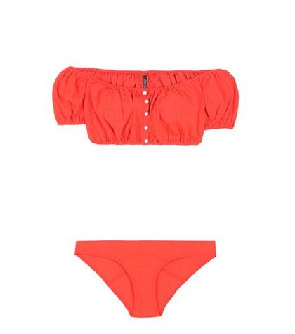 Lisa Marie Fernandez Leandra Seersucker Button Down Bikini