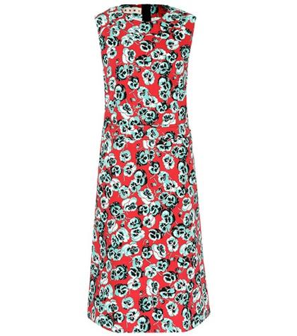 Marni Floral-printed Sleeveless Cotton-blend Dress