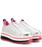 Prada Wave Metallic Leather Platform Sneakers