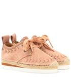 See By Chlo Suede Lace-up Espadrilles