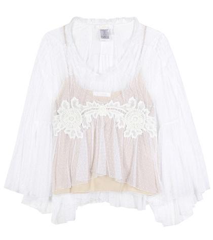 Chlo Lace-trimmed Tulle Blouse