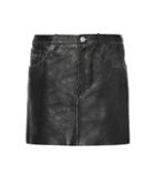 Saint Laurent Distressed Leather Miniskirt