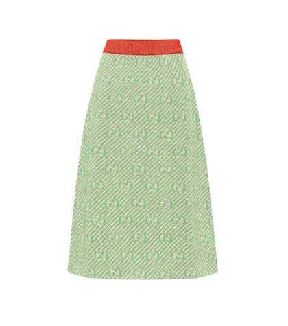 Gucci Gg Striped Wool-blend Skirt