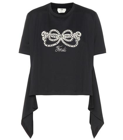 Fendi Embellished Cotton T-shirt