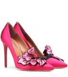 Aquazzura Poison Embellished Satin Pumps