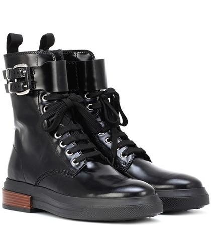 Tod's Lace-up Leather Ankle Boots