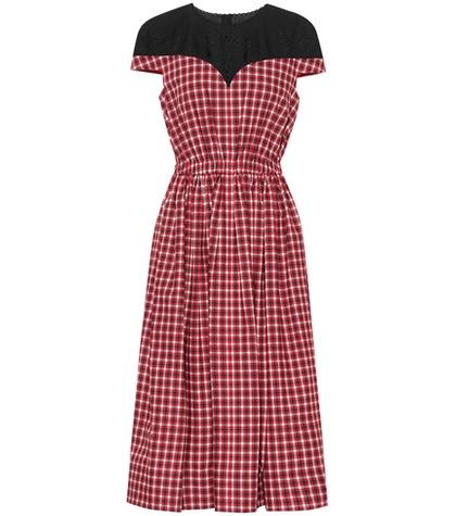 Fendi Checked Cotton Midi Dress
