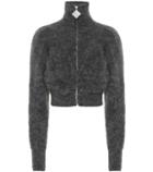 Alessandra Rich Zip-front Mohair-blend Cardigan